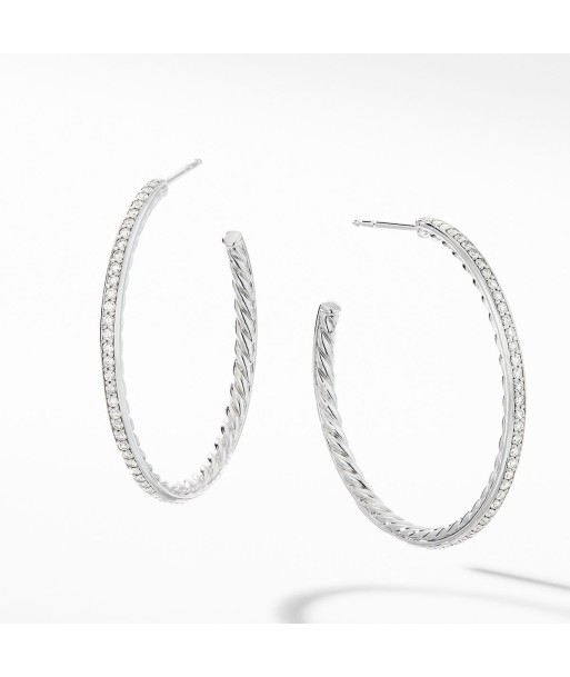 David Yurman Diamond Hoop Earrings 38MM Dans la société mordern