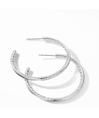 David Yurman Diamond Hoop Earrings 38MM Dans la société mordern