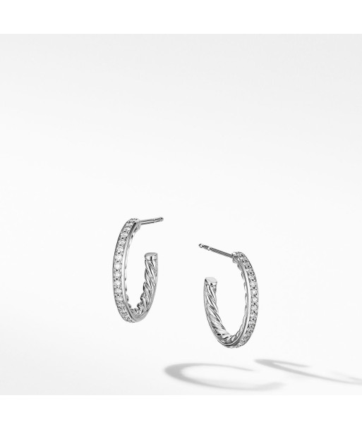 David Yurman Diamond Hoop Earrings 19MM Amélioration de cerveau avec