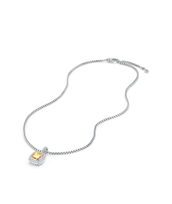 Petite Albion Citrine 11MM Diamond Necklace Comparez plus de prix