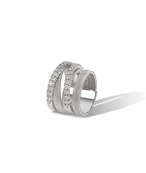 Marco Bicego Masai 5-Strand 18k White Gold Diamond Ring de France