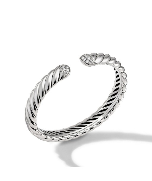 Sculpted Cable Cuff Bracelet with Pave Diamonds du meilleur 