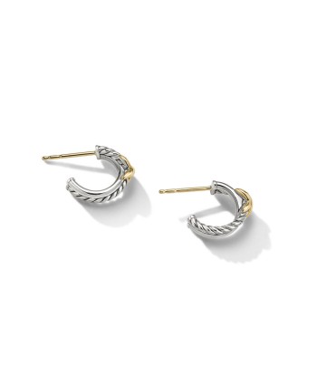 David Yurman Petite X Mini Hoop Earrings with 18K Yellow Gold 2024