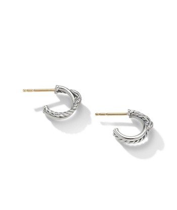 Petite X Mini Hoop Earrings with Pave Diamonds paiement sécurisé