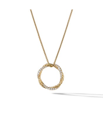 Petite Infinity Pendant Necklace in 18K Yellow Gold with Pave Diamonds shop