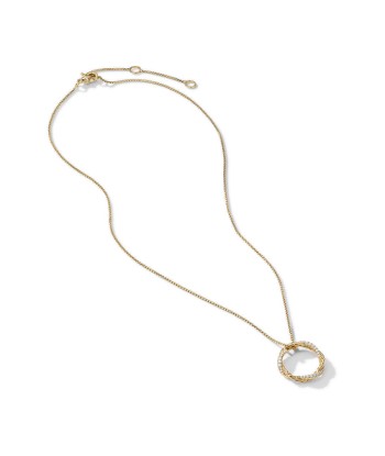 Petite Infinity Pendant Necklace in 18K Yellow Gold with Pave Diamonds shop