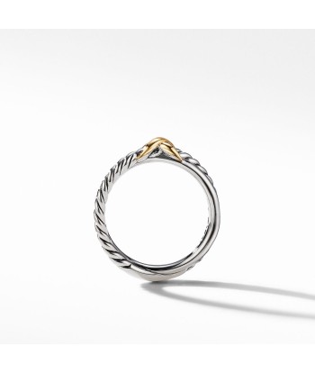 Petite X Ring with 18K Yellow Gold en linge