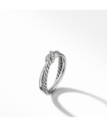 Petite X Ring with Pave Diamonds de France