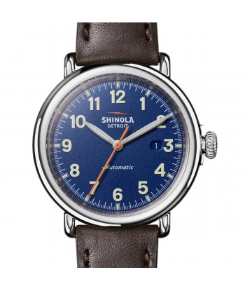 Shinola 45MM Runwell Automatic Kodiak Leather Strap Watch S01120183140 paiement sécurisé