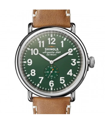 Shinola 47MM Runwell Green Dial Maple Leather Unisex Watch S0110000038 suggérées chez