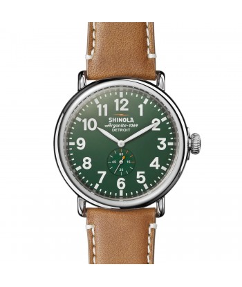 Shinola 47MM Runwell Green Dial Maple Leather Unisex Watch S0110000038 suggérées chez