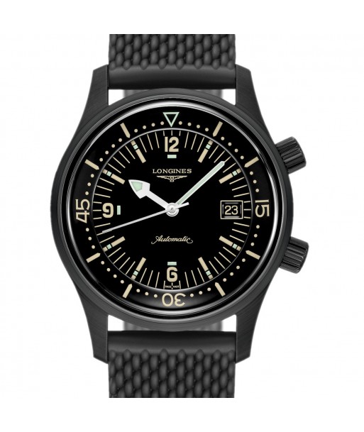 Longines Legend Diver 42MM Automatic Black PVD Coated Case Watch L37742509 vente chaude votre 