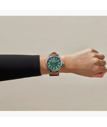 Shinola 47MM Runwell Green Dial Maple Leather Unisex Watch S0110000038 suggérées chez