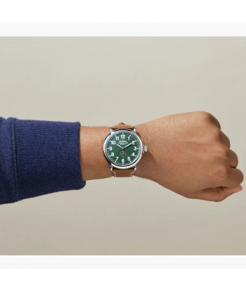 Shinola 47MM Runwell Green Dial Maple Leather Unisex Watch S0110000038 suggérées chez