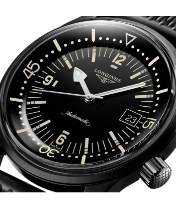 Longines Legend Diver 42MM Automatic Black PVD Coated Case Watch L37742509 vente chaude votre 