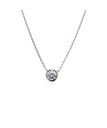 18k White Gold .44Ct Bezel Set Diamond Necklace Découvrez la collection