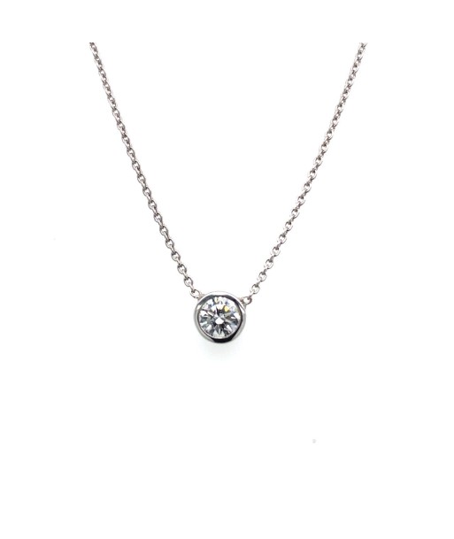 18k White Gold .44Ct Bezel Set Diamond Necklace Découvrez la collection