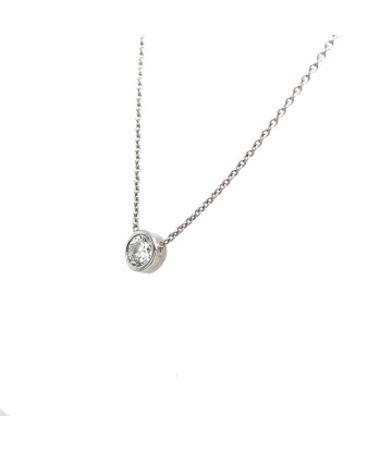 18k White Gold .44Ct Bezel Set Diamond Necklace Découvrez la collection