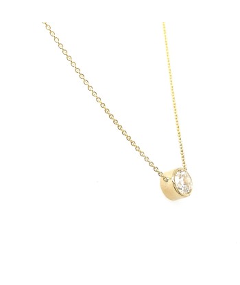 14k Yellow Gold .54Ct Bezel Set Diamond Necklace 2024