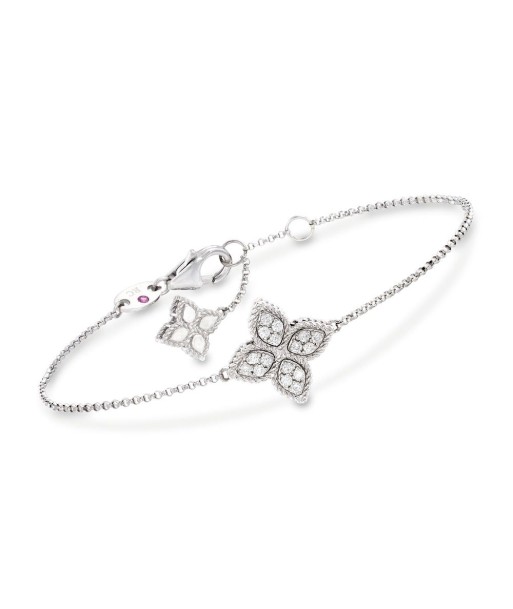 Roberto Coin "Princess" .17 ct. Diamond Flower Bracelet 18kt White Gold votre