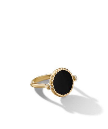 DY Elements Swivel Ring in 18K Yellow Gold with Black Onyx and Mother of Pearl and Diamonds Découvrez la collection