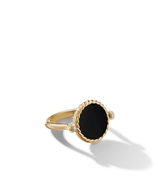 DY Elements Swivel Ring in 18K Yellow Gold with Black Onyx and Mother of Pearl and Diamonds Découvrez la collection