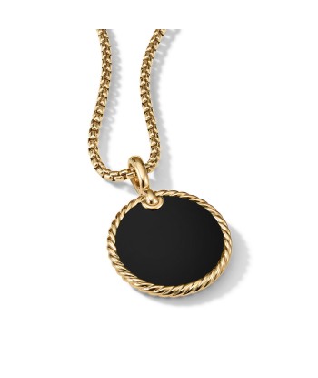 DY Elements Disc Pendant in 18K Yellow Gold with Black Onyx and Mother of Pearl Les magasins à Paris et en Île-de-France