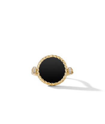 DY Elements Swivel Ring in 18K Yellow Gold with Black Onyx and Mother of Pearl and Diamonds Découvrez la collection