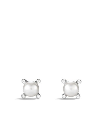 David Yurman Pearl Earrings with Diamonds 7MM 50-70% off 