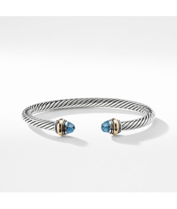 David Yurman Cable Classic Bracelet with Blue Topaz and Gold pas chere