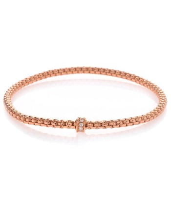 Hulchi Belluni Bracelet Single Pave Diamond Barrel Bead Rose Gold Small acheter en ligne