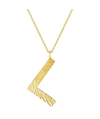 My Story "Celeste" Fluted Mini Initial L Necklace de France