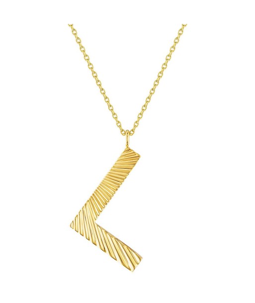 My Story "Celeste" Fluted Mini Initial L Necklace de France