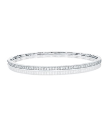 Memoire 18k White Gold Milgrain Diamond Bangle soldes