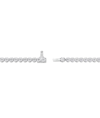 Memoire 18k White Gold Bezel Set Diamond Tennis Bracelet en ligne des produits 