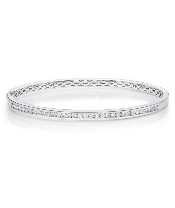 Memoire 18k White Gold Channel Set Diamond Bangle Bracelet 2024