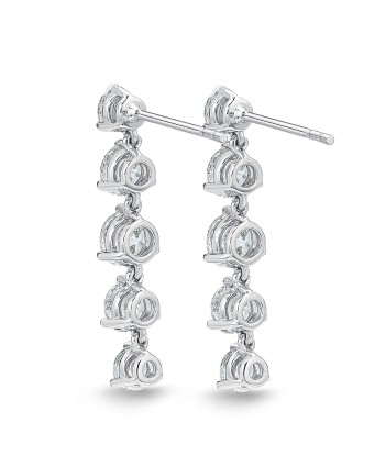 Memoire 18k White Gold 5 Diamond Lena Drop Earrings Profitez des Offres !