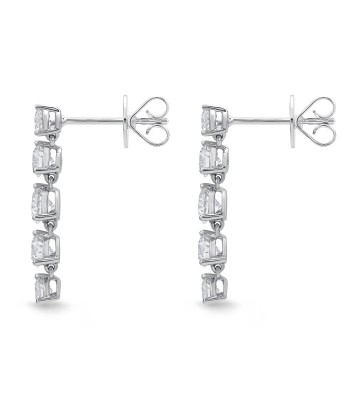 Memoire 18k White Gold 5 Diamond Lena Drop Earrings Profitez des Offres !