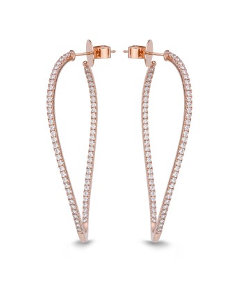 Memoire 18k Rose Gold Twist Diamond Hoop Earrings Voir les baskets