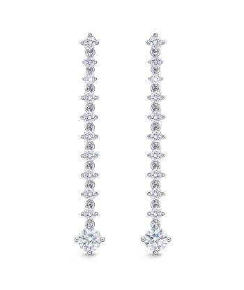 Memoire 18k White Gold Diamond Line Lila Drop Diamond Earrings En savoir plus