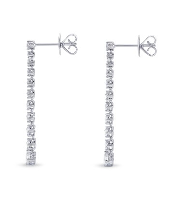 Memoire 18k White Gold Diamond Line Lila Drop Diamond Earrings En savoir plus