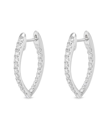 Memoire 18k White Gold Imperial Diamond Hoop Earrings de votre