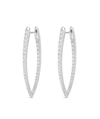 Memoire 18k White Gold Imperial Diamond Hoop Earrings de votre