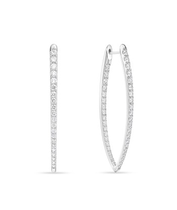 Memoire 18k White Gold Imperial Diamond Hoop Earrings de votre