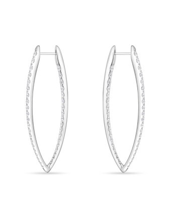 Memoire 18k White Gold Imperial Diamond Hoop Earrings de votre