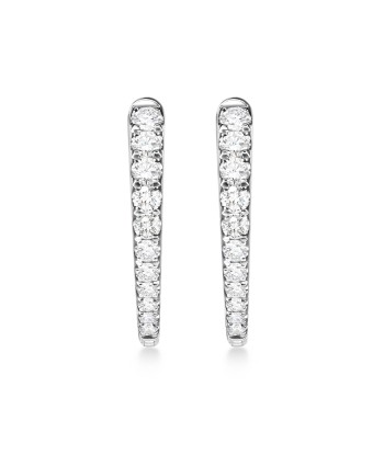 Memoire 18k White Gold Imperial Diamond Hoop Earrings de votre