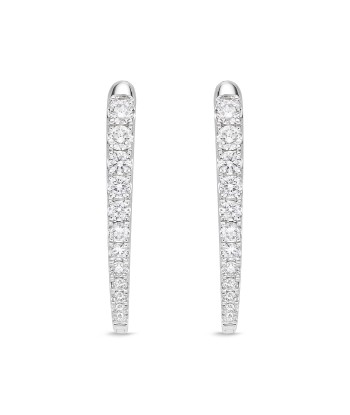 Memoire 18k White Gold Imperial Diamond Hoop Earrings de votre