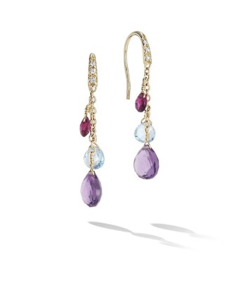 Marco Bicego 18k Yellow Gold Mixed Gemstones Paradise Diamond Drop Earrings Les êtres humains sont 