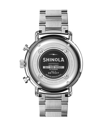 Shinola 45MM Canfield Sport Chronograph Blue Dial Stainless Watch S0120089890 Amélioration de cerveau avec