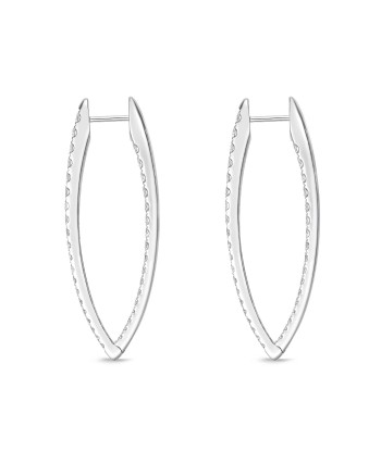 Memoire 18k White Gold Imperial Diamond Hoop Earrings de votre